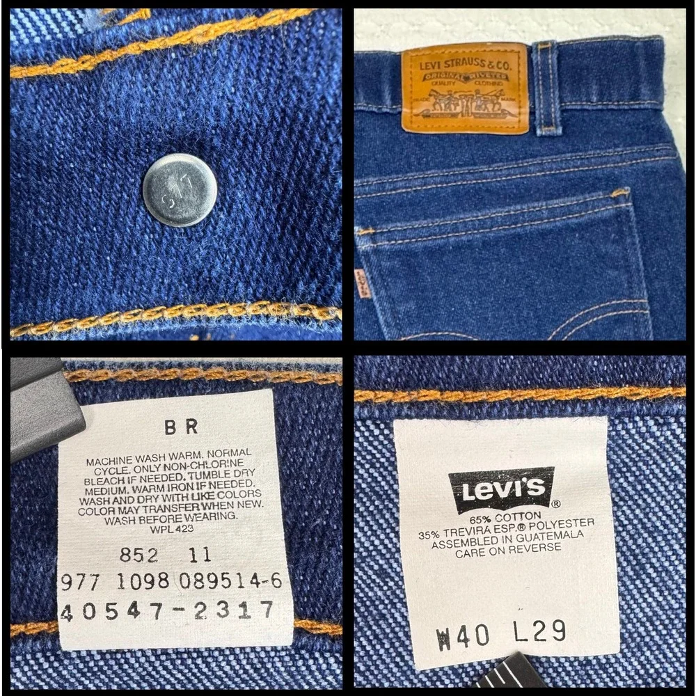 Vintage Levi's 547 Jeans Mens Straight Leg Dark Wash Size 38x28 Blue 90s Retro‎